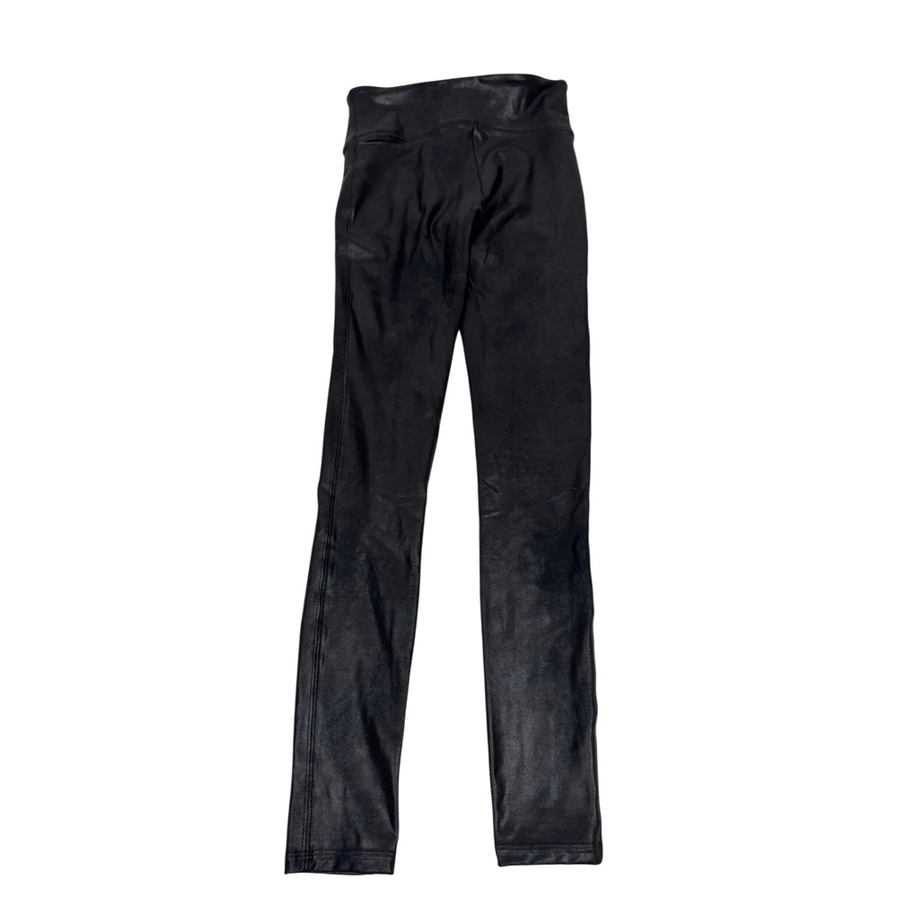 Spanx Faux Leather Leggings Black High Waist Slimming Pants S/P‎ Small 26 Inseam - Picture 2 of 4